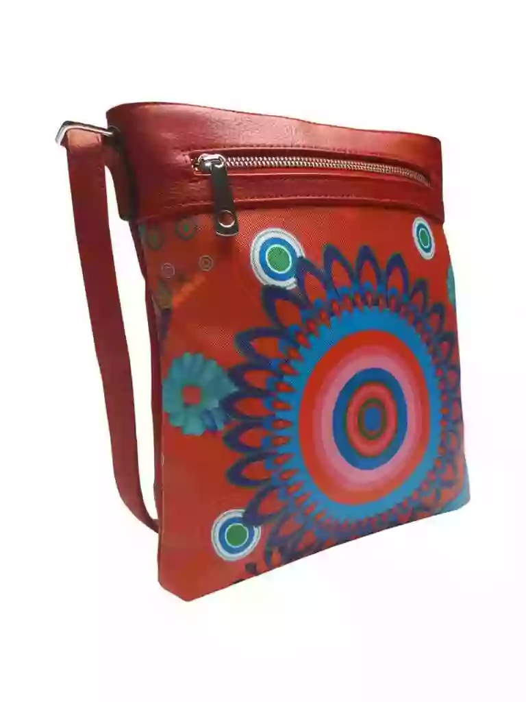 Crossbody kabelka s barevným vzorem Tapple 2010E červená přední strana