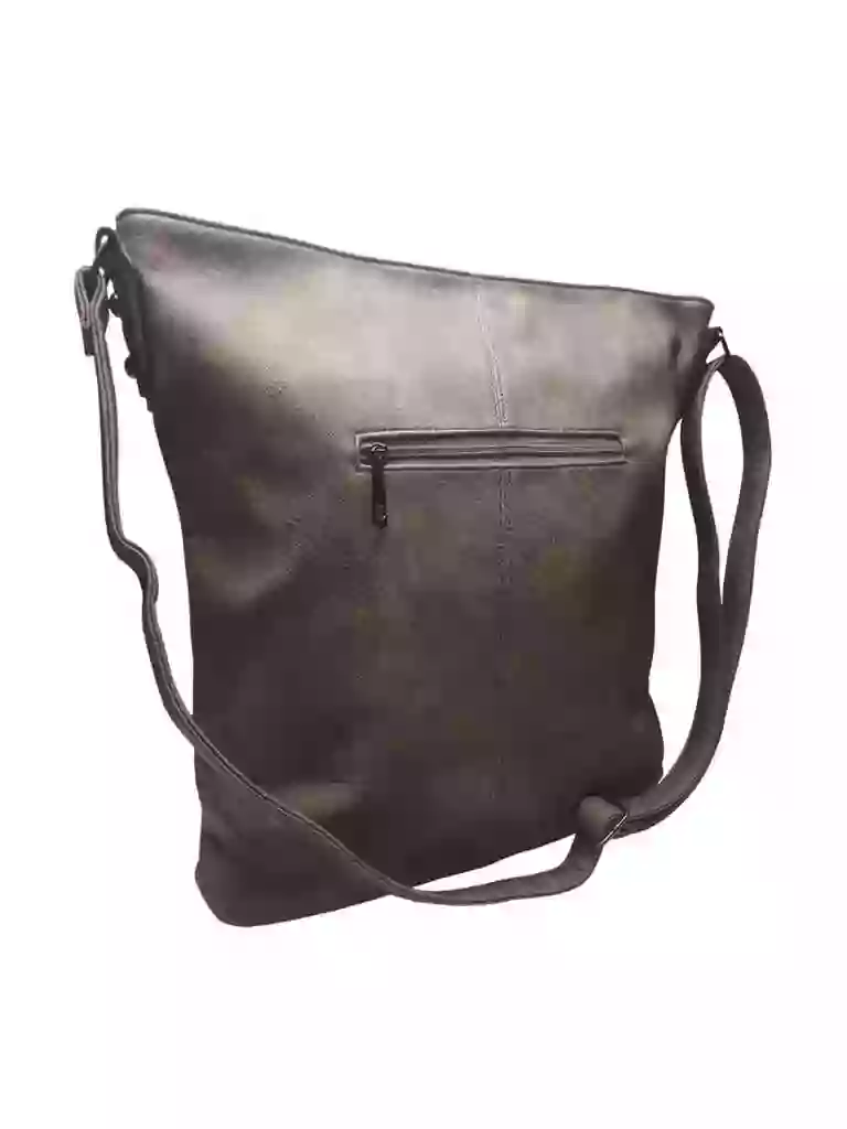 Luxusní velká kabelka z eko kůže Tapple H17104 středně hnědá zadní strana