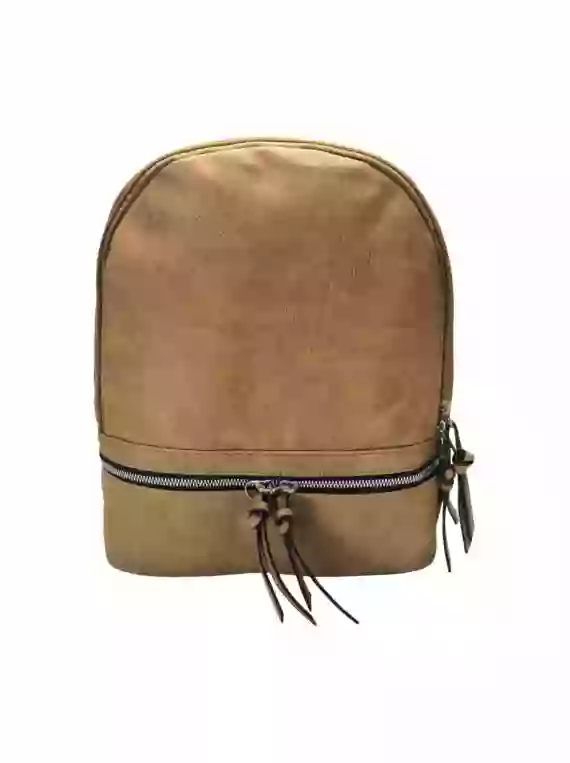 Moderní dámský batoh Tapple H17388 středně hnědý přední strana