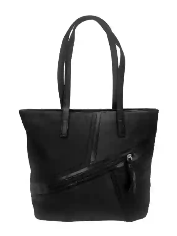 Moderní kabelka přes rameno z jemné eko kůže, Tapple H18067, černá, přední strana