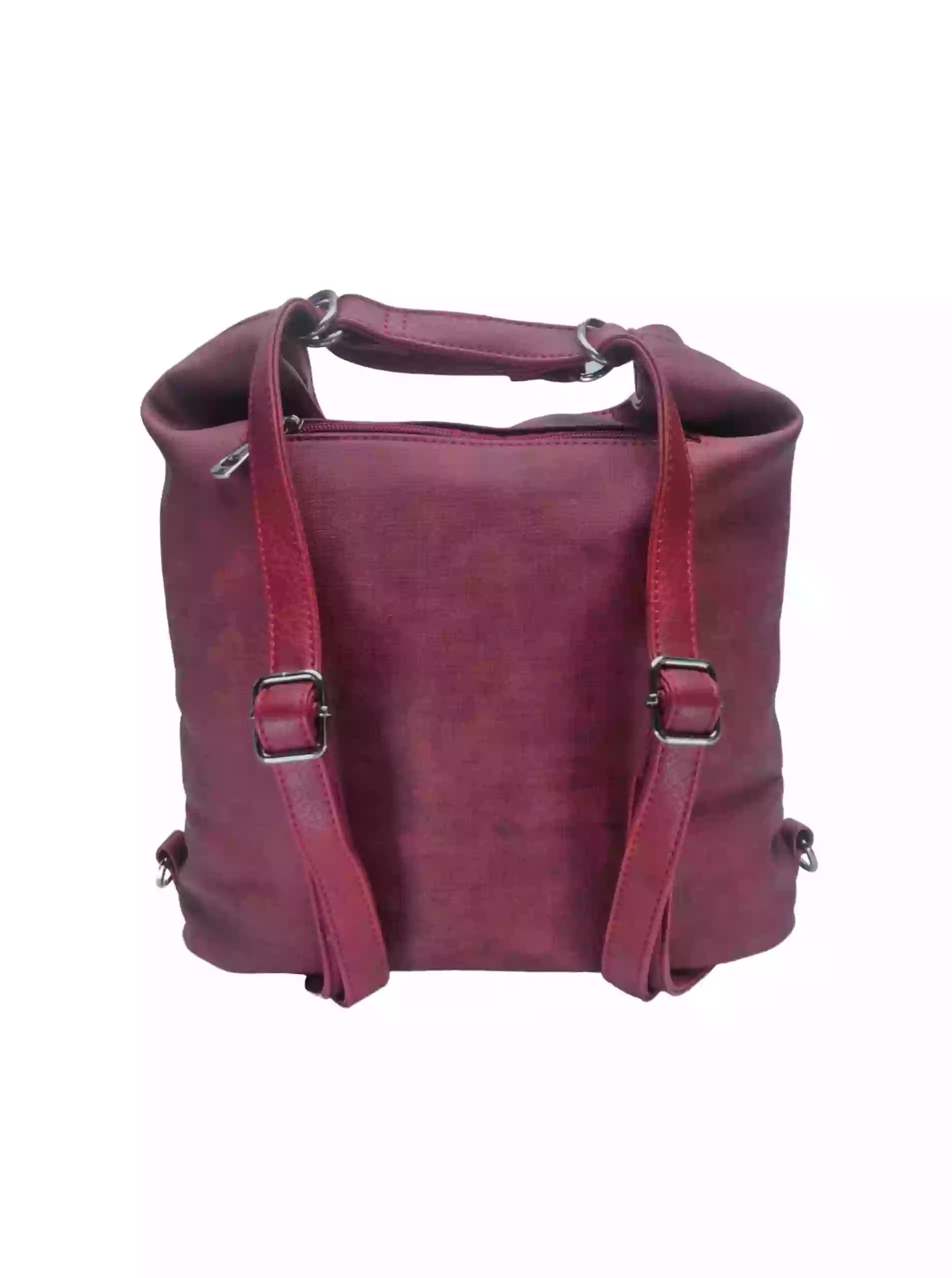 Kabelko-batoh střední velikosti se slušivou texturou, Tapple H18009-1, bordó, zadní strana s popruhy