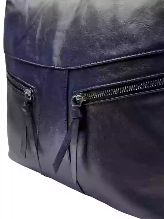 Velký dámský kabelko-batoh 2v1 s šikmými kapsami, Tapple, H18076O, tmavě modrý, detail kabelko-batohu
