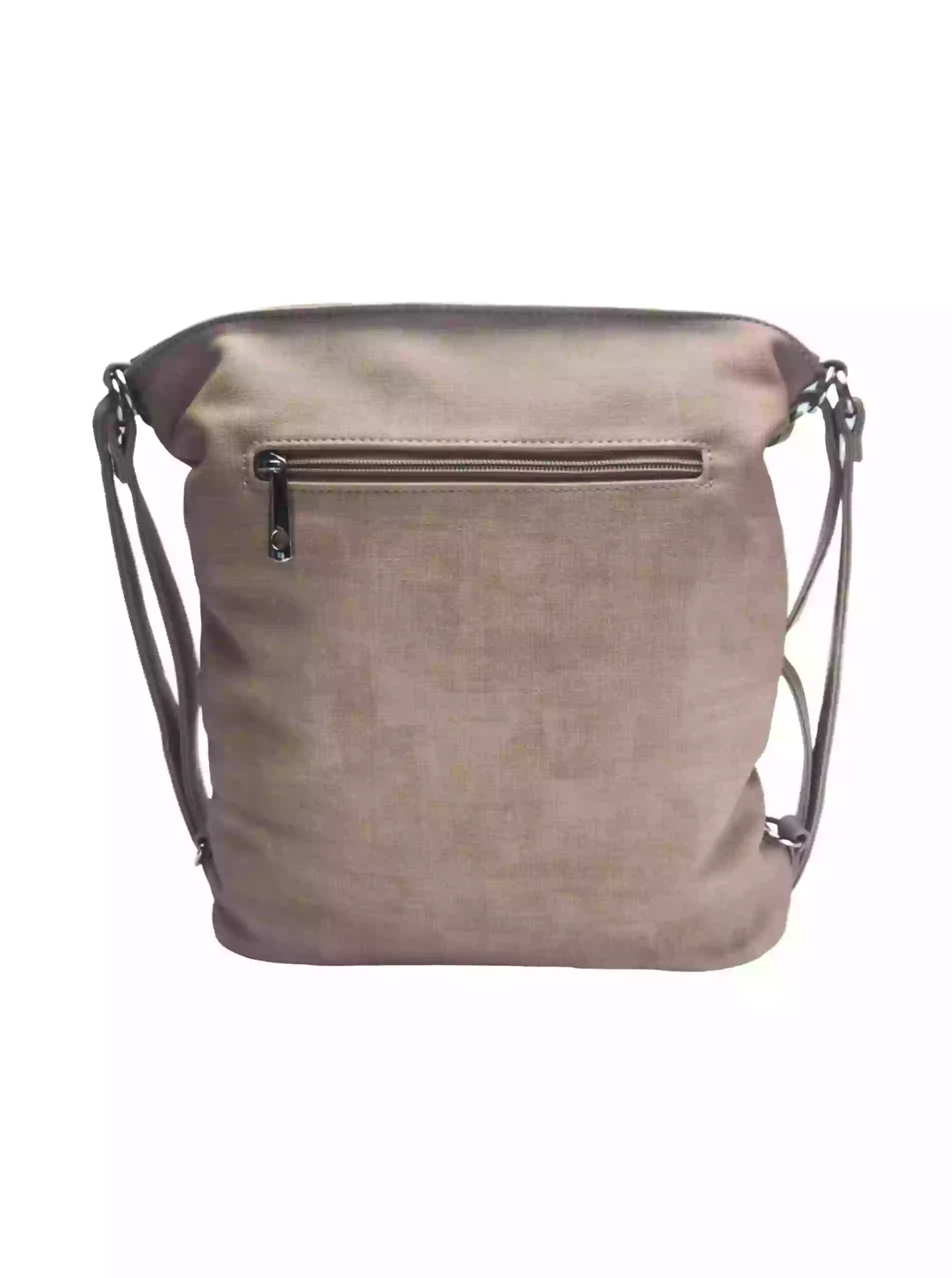 Střední světle hnědý kabelko-batoh 2v1 s praktickou kapsou, Tapple, H190062, zadní strana kabelko-batohu