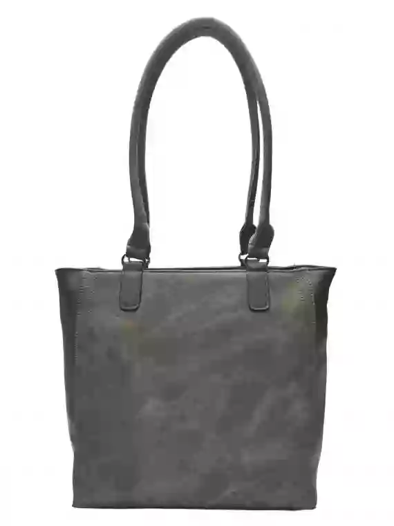 Moderní dámská kabelka přes rameno s texturou, Tapple, H17237, šedohnědá, přední strana kabelky přes rameno