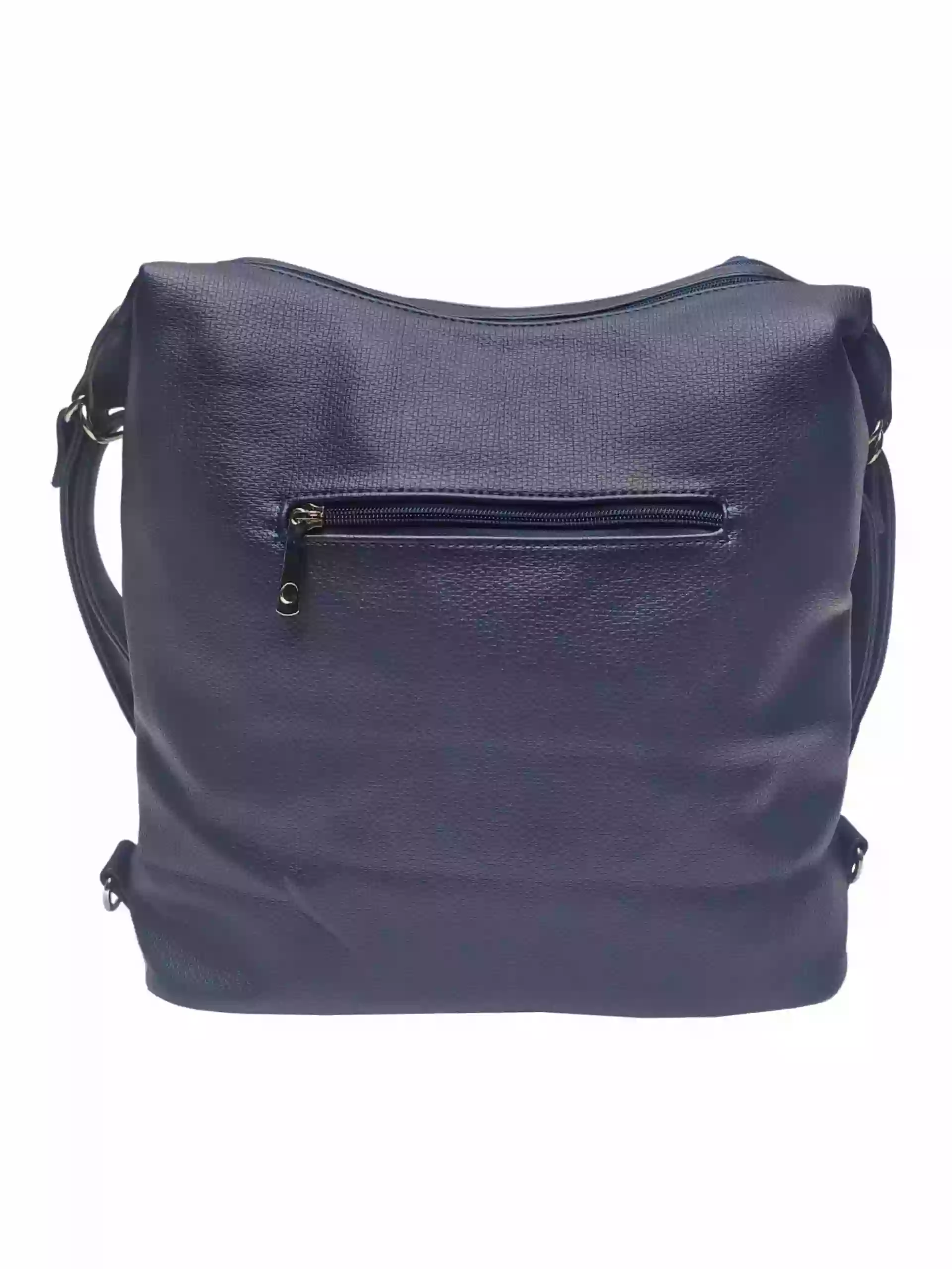 Velký tmavě modrý kabelko-batoh s kapsami, Tapple, H181175N2, zadní strana kabelko-batohu