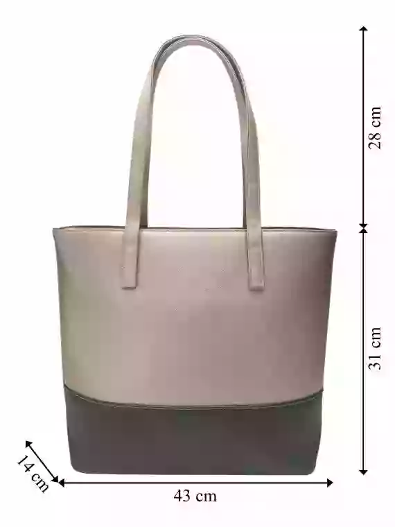 Slušivá dvoubarevná kabelka přes rameno Tapple, H17419, zlatá, přední strana kabelky přes rameno s rozměry