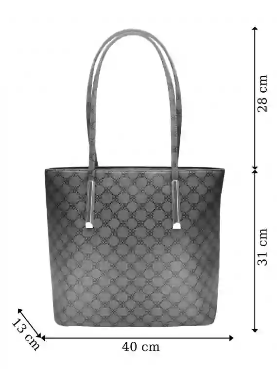 Slušivá dámská kabelka s ornamenty, Tapple, H181188, tmavě šedá, přední strana kabelky přes rameno s rozměry