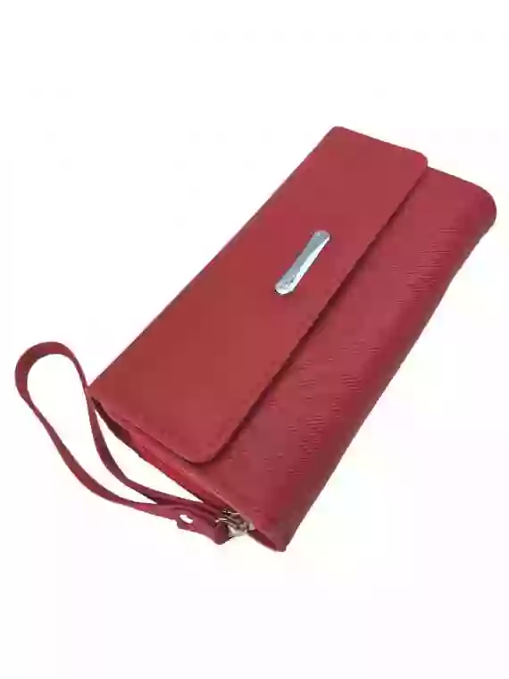 Vínová / bordó dámská peněženka s moderním vzorem, New Berry, YX-201, přední strana dámské peněženky s poutkem