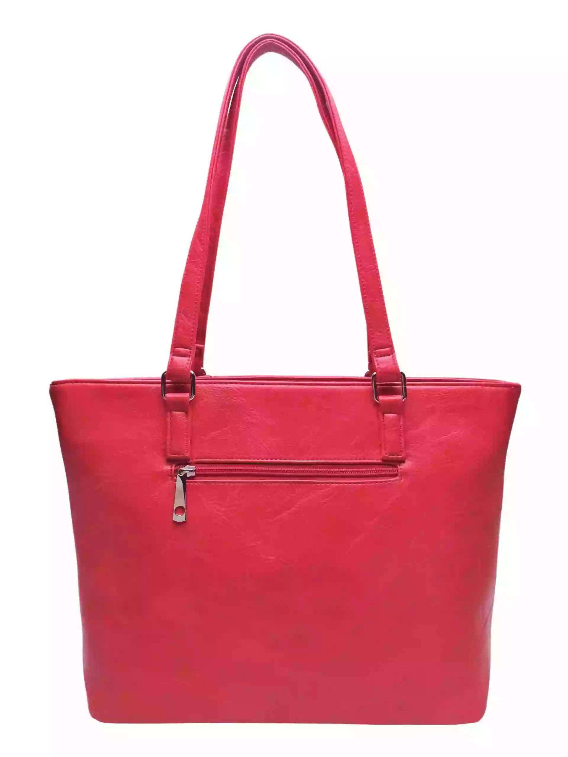 Tmavě červená dámská kabelka přes rameno se vzory, Tapple, H17224, zadní strana kabelky přes rameno