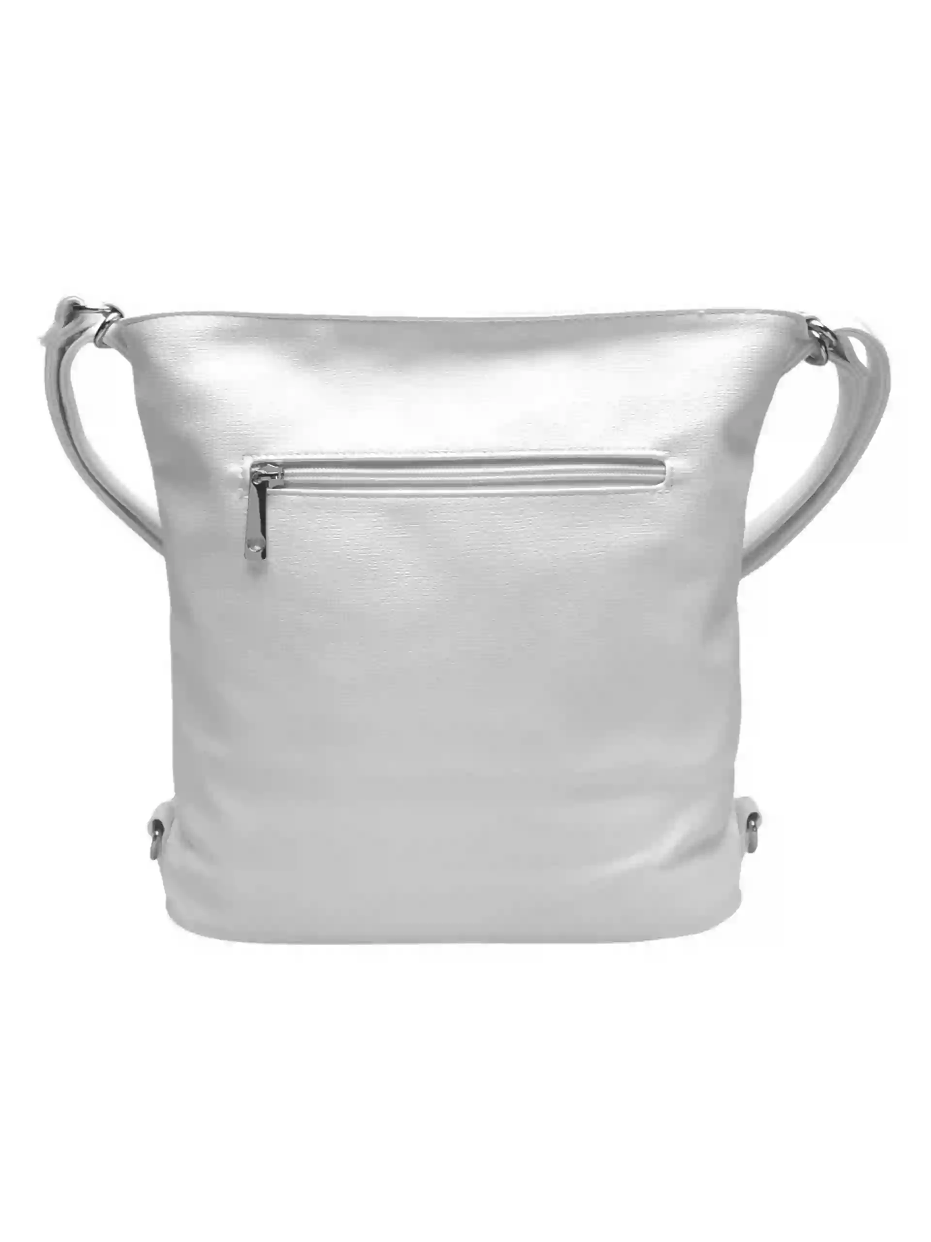 Střední bílý kabelko-batoh 2v1 s praktickou kapsou, Tapple, H190062, zadní strana kabelko-batohu