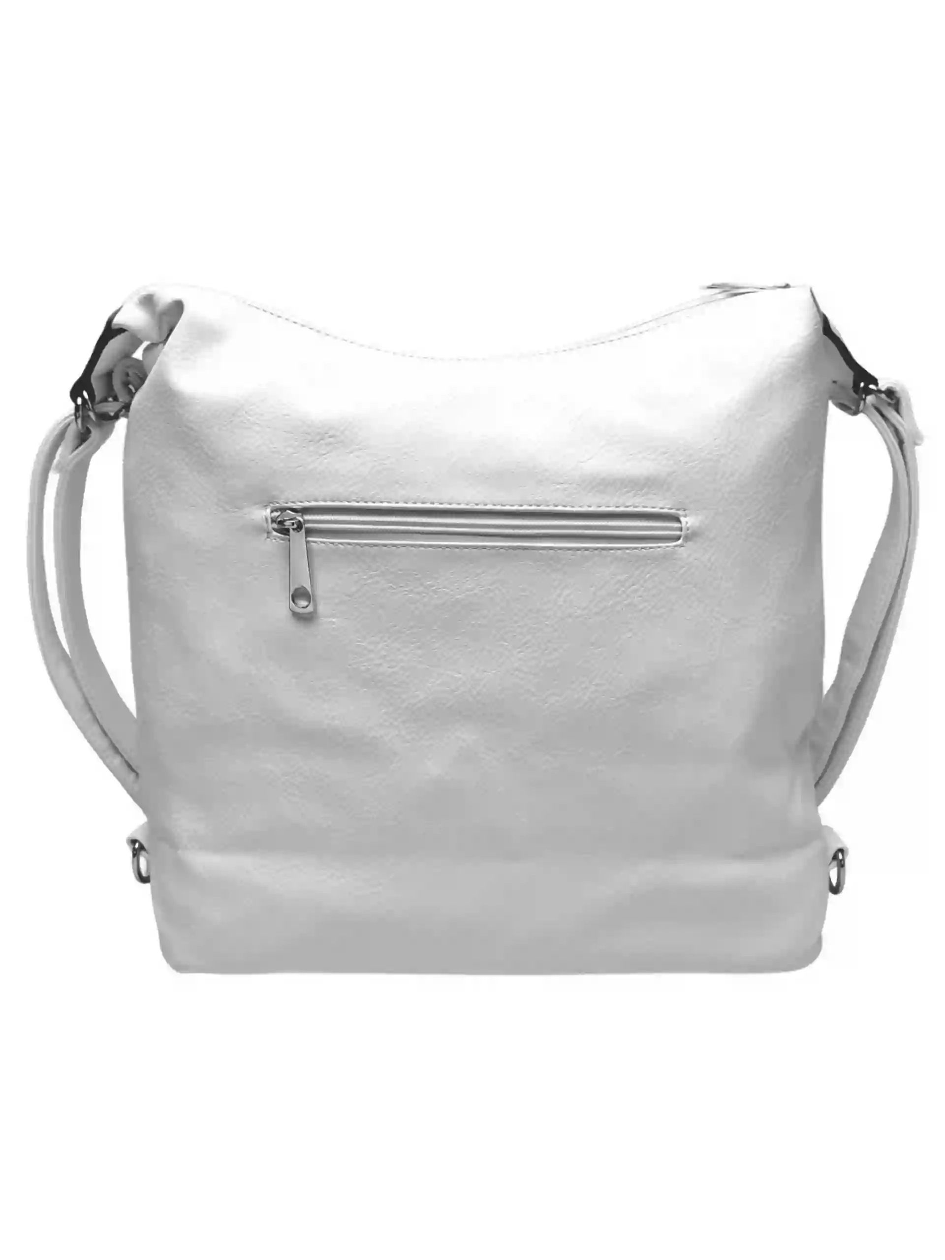 Velký bílý kabelko-batoh z eko kůže, Tapple, H18077, zadní strana kabelko-batohu 2v1