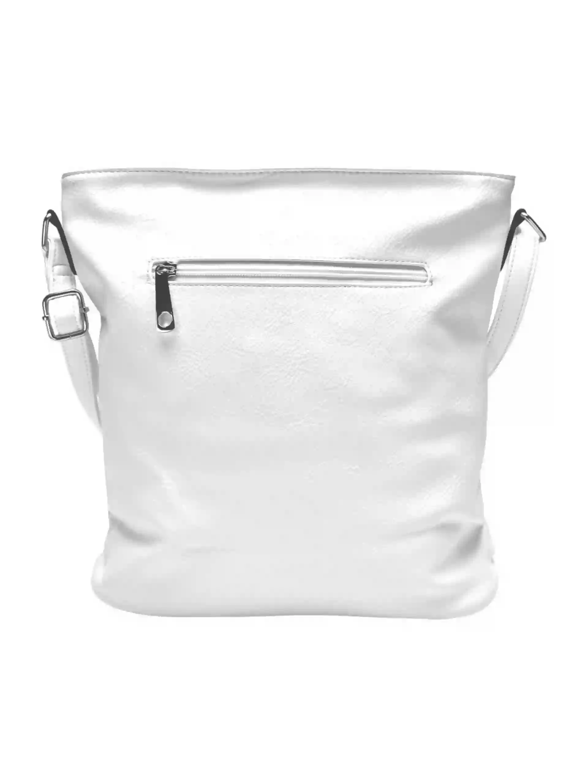 Bílá crossbody kabelka s líbivou texturou, Tapple, H17360, zadní strana crossbody kabelky