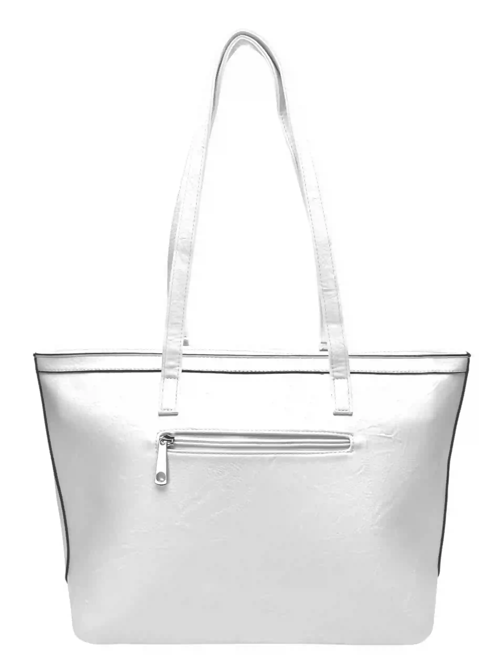 Prostorná bílá kabelka přes rameno, Tapple, H22123, zadní strana kabelky přes rameno