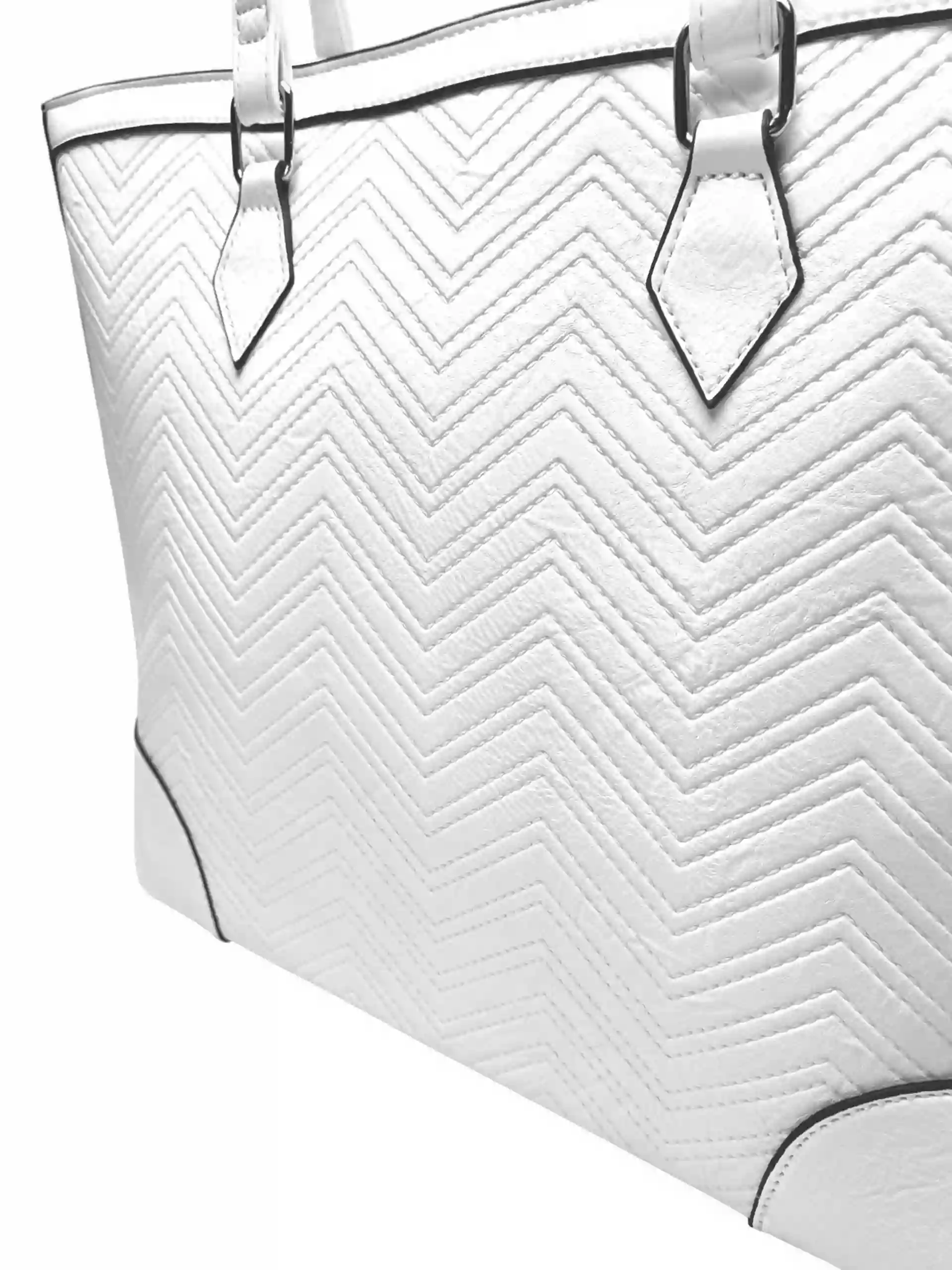 Prostorná bílá kabelka přes rameno, Tapple, H22123, detail kabelky přes rameno