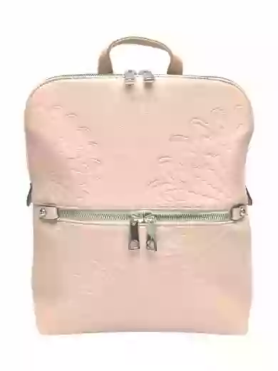 Béžový dámský batoh s ornamenty, Tapple, H20820-12, přední strana batohu