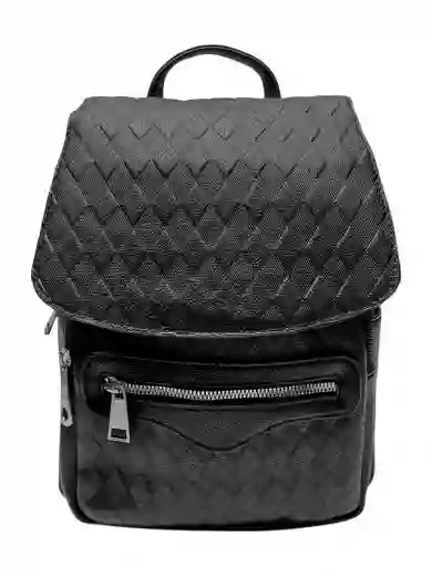 Černý dámský batoh s kosočtverci, Tapple, H22113-1, přední strana batohu