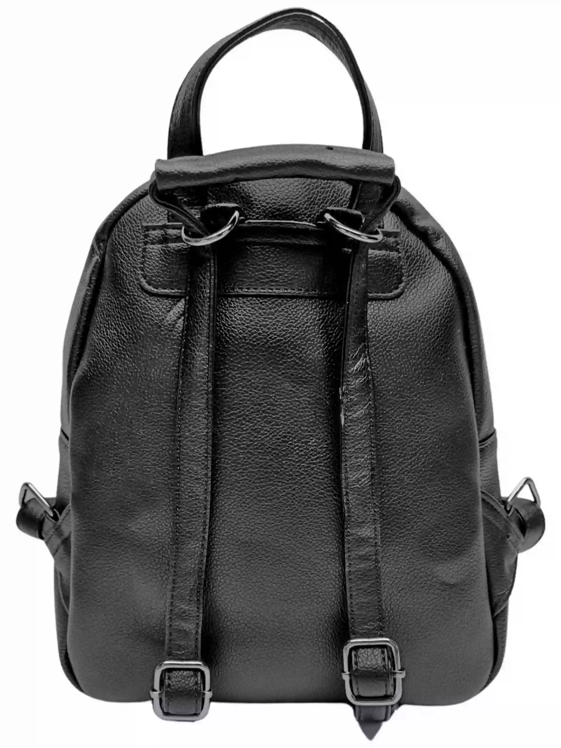 Černý dámský batoh s moderním vzorem, Tapple, H22802-1, zadní strana batohu