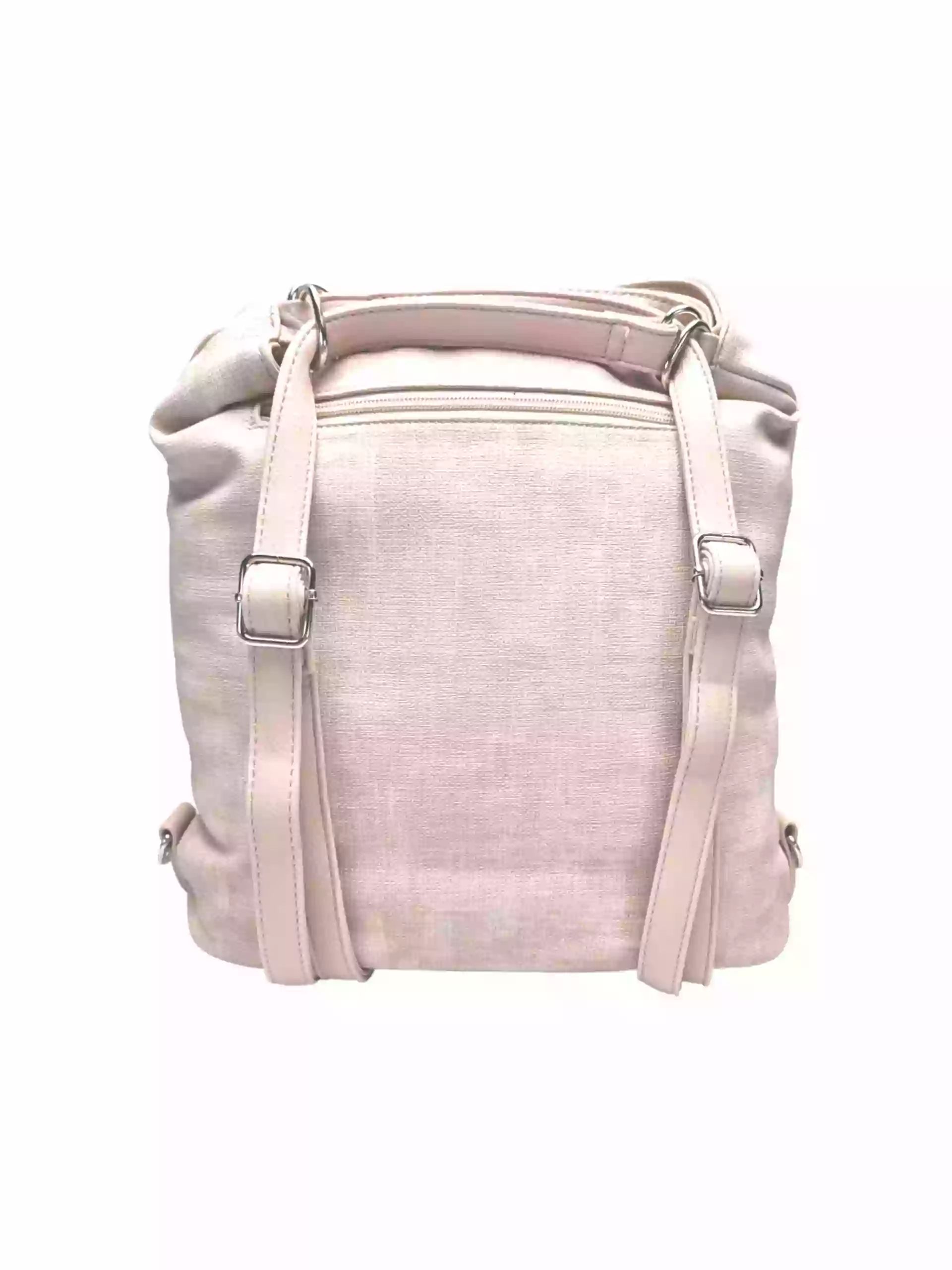 Střední béžový kabelko-batoh 2v1 s praktickou kapsou, Tapple, H190062, zadní strana kabelko-batohu s popruhy