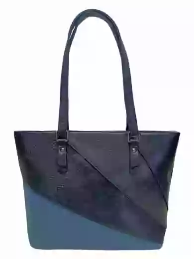 Tmavě modrá dámská kabelka přes rameno se vzory, Tapple, H17224, přední strana kabelky přes rameno