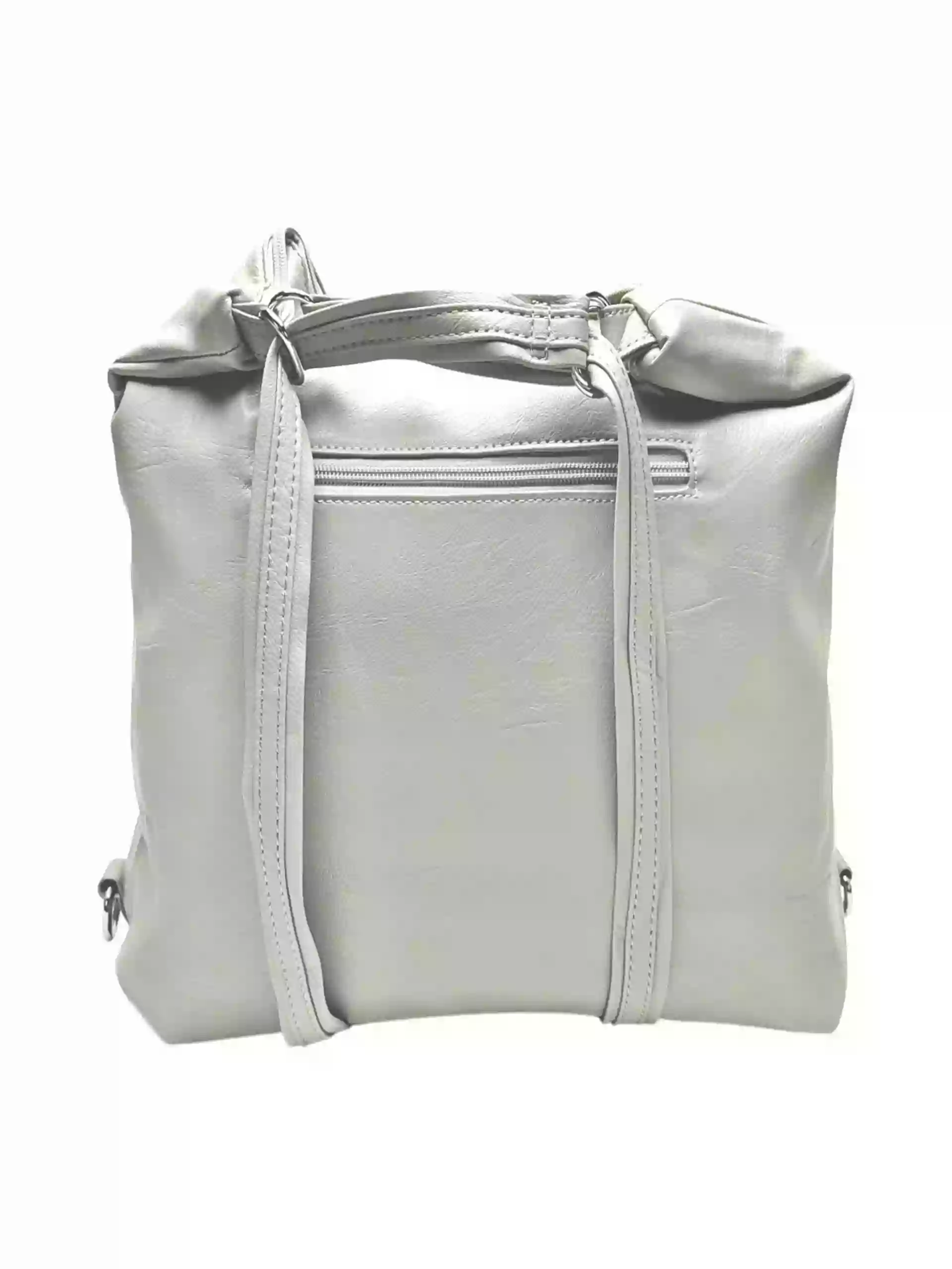 Praktický šedobéžový kabelko-batoh 2v1, Tapple, 039C, zadní strana kabelko-batohu 2v1 s popruhy