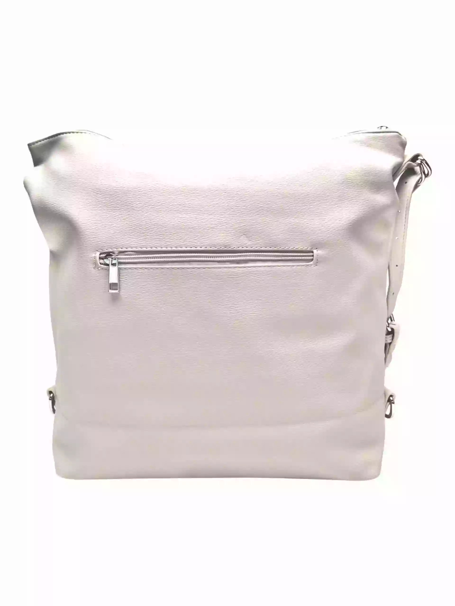 Velká perleťově bílá kabelka a batoh v jednom, Tapple, X368, zadní strana kabelko-batohu 2v1