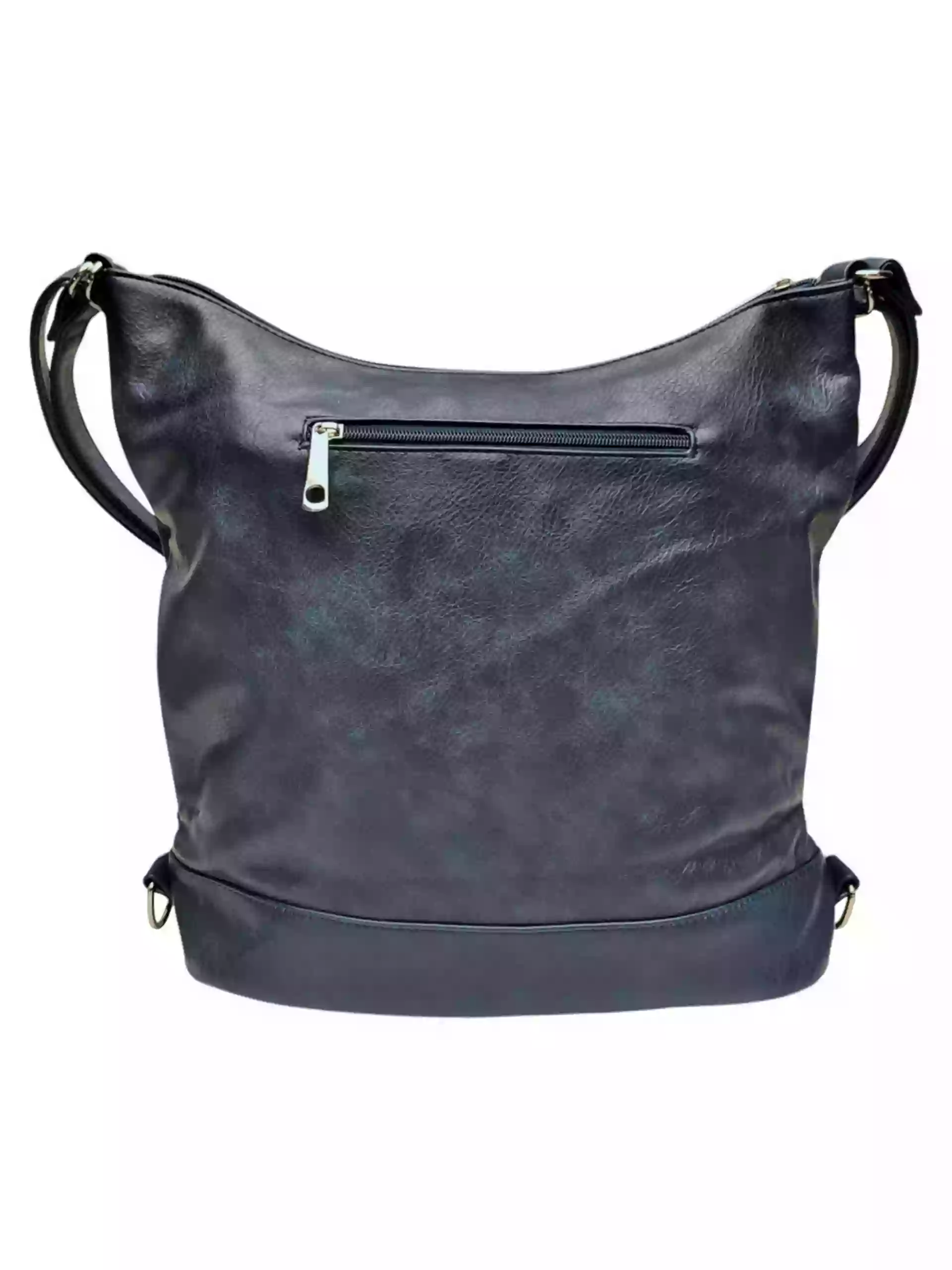 Velký tmavě modrý kabelko-batoh s kapsami, Tapple, H23906, zadní strana kabelko-batohu