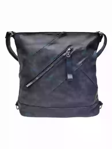 Velký tmavě modrý kabelko-batoh s kapsou, Tapple, H23904, přední strana kabelko-batohu