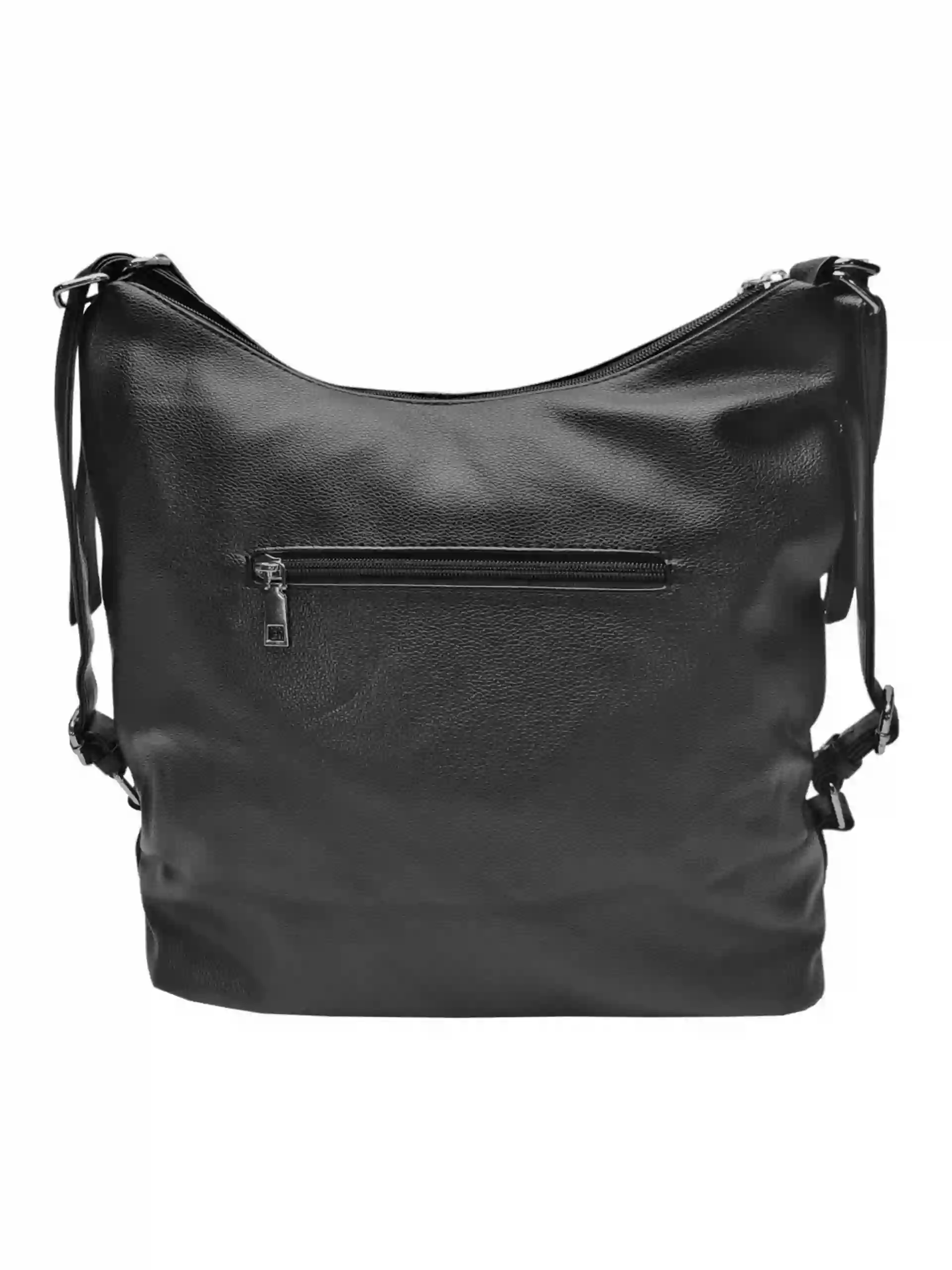 Velký černý kabelko-batoh s bočními kapsami, Tapple, 9314-3, zadní strana kabelko-batohu