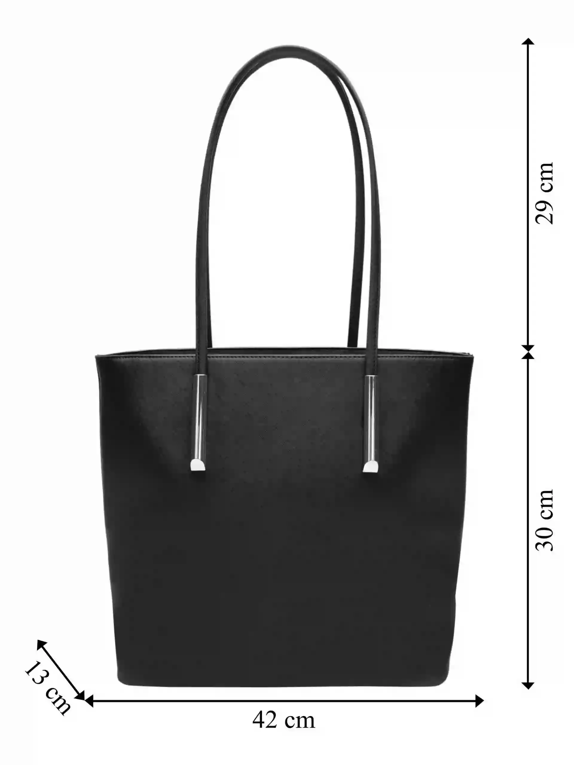 Černá moderní kabelka přes rameno, Tapple, H17429S, přední strana kabelky přes rameno