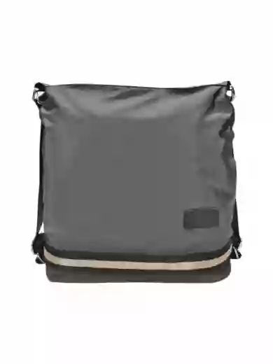 Praktický středně šedý kabelko-batoh 2v1 z nylonu, BOBO, 1601, přední strana kabelko-batohu 2v1