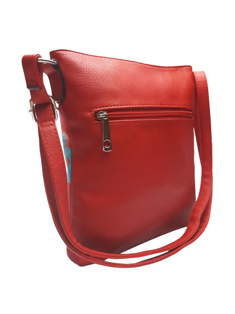 Crossbody kabelka s barevným vzorem Tapple 2010E červená zadní strana