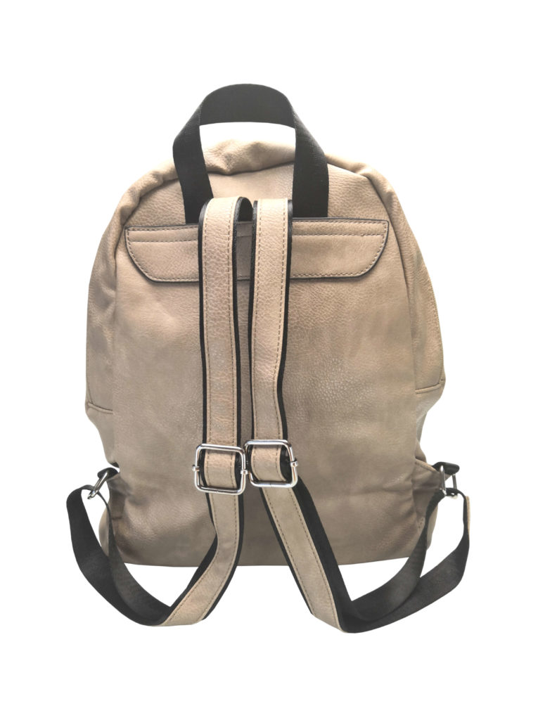 Elegantní dámský batoh z eko kůže Tapple H17438 světle hnědý zadní strana