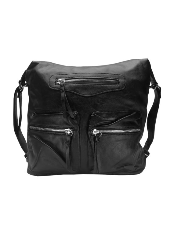 Praktický dámský kabelko-batoh s kapsami Tapple H181177 černý přední strana