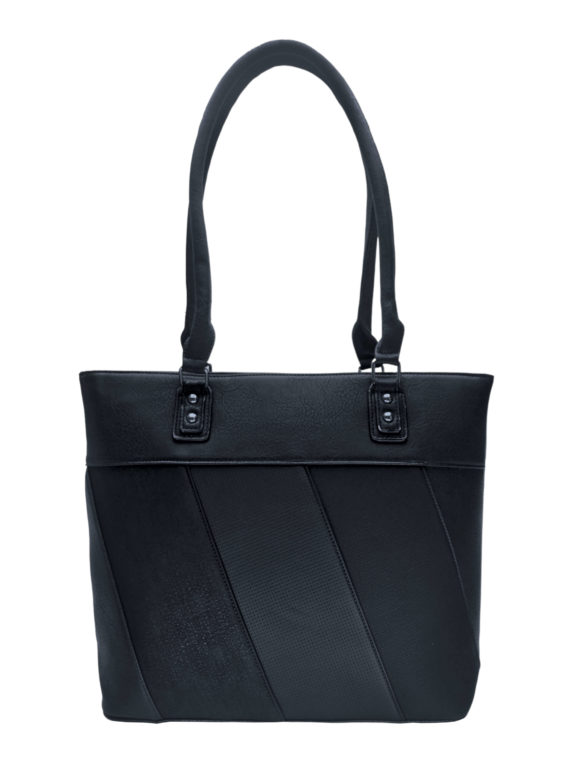 Dámská kabelka přes rameno s moderními vzory, Tapple H190027, černá, přední strana kabelky