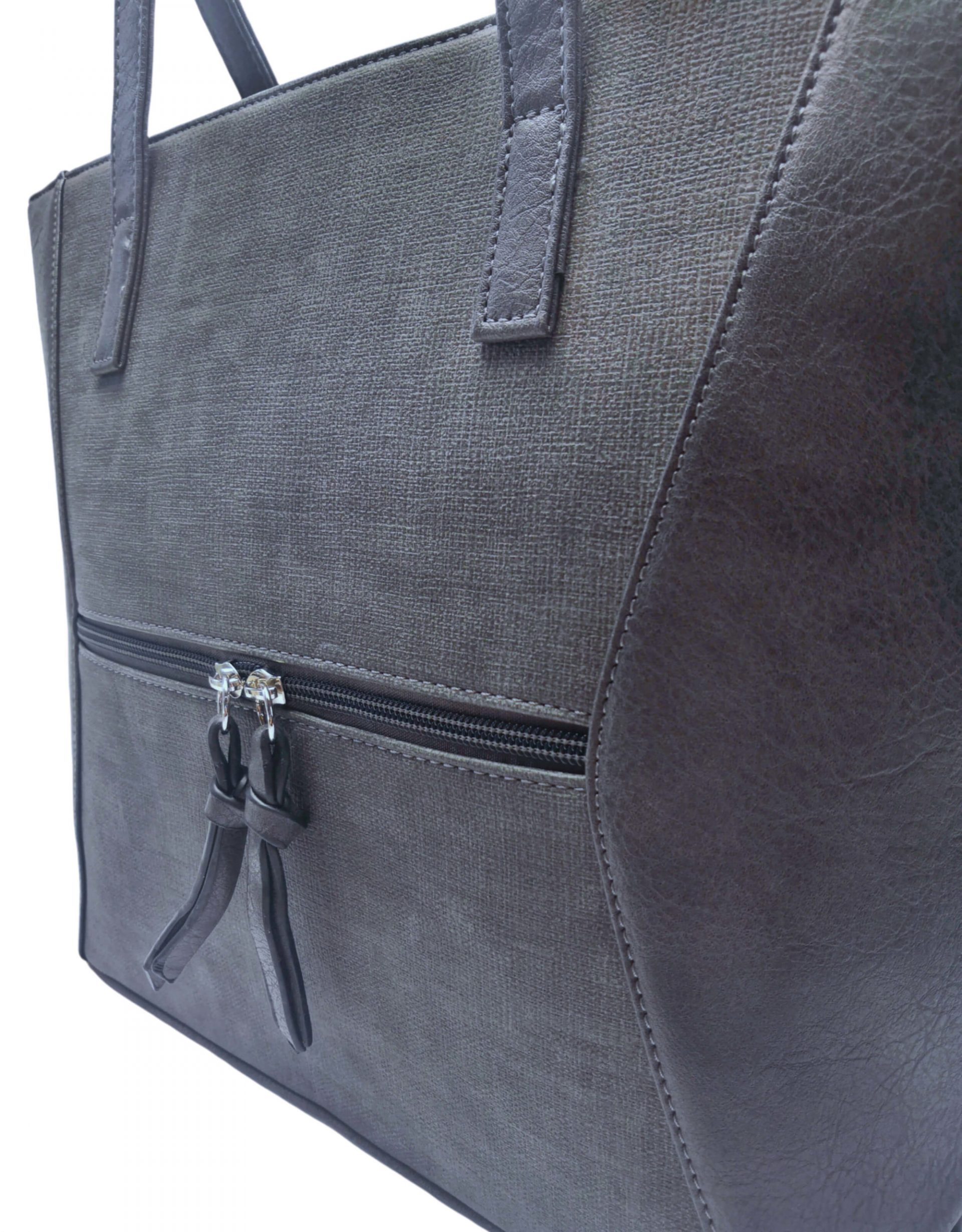 Dámská kabelka přes rameno se slušivým vzorem, Tapple H181178, tmavě šedá, detail kabelky
