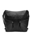 Velký černý kabelko-batoh 2v1 s šikmými kapsami