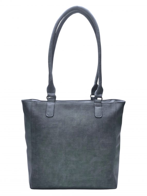 Moderní dámská kabelka přes rameno s texturou, Tapple, H17237, středně šedá, přední strana kabelky přes rameno