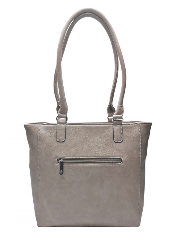 Moderní dámská kabelka přes rameno s texturou, Tapple, H17237, světle hnědá, zadní strana kabelky přes rameno