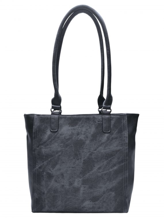 Moderní dámská kabelka přes rameno s texturou, Tapple, H17237, tmavě šedá, přední strana kabelky přes rameno
