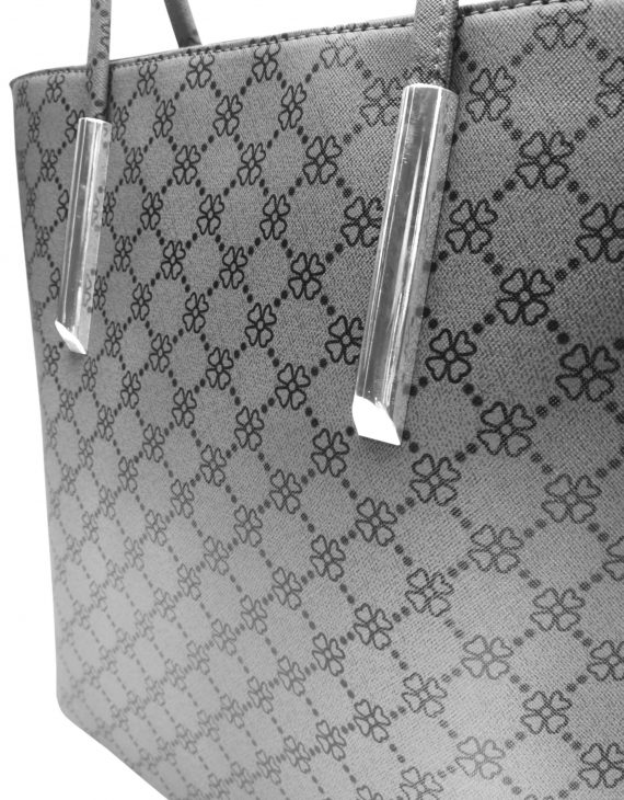 Slušivá dámská kabelka s ornamenty Tapple H181188 tmavě šedá detail kabelky