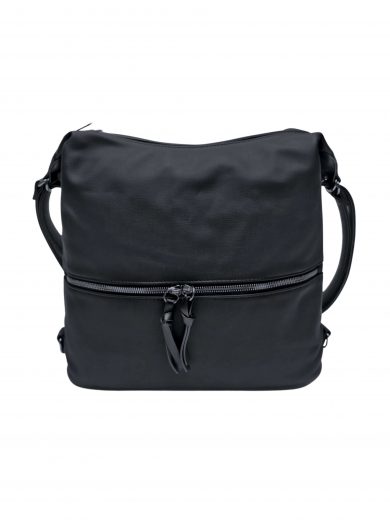 Moderní dámský kabelko-batoh z eko kůže, Tapple, H190010, černý, přední strana kabelko-batohu