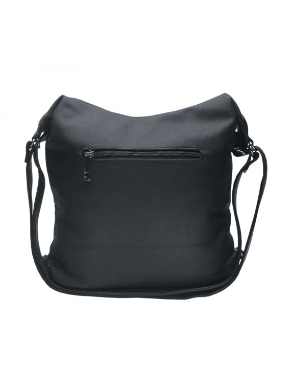 Moderní dámský kabelko-batoh z eko kůže, Tapple, H190010, černý, zadní strana kabelko-batohu