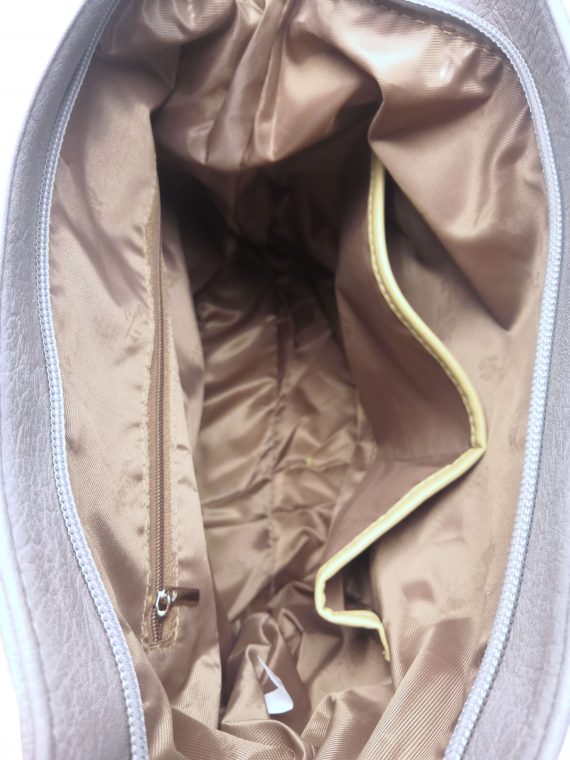 Střední kabelko-batoh 2v1 s praktickou kapsou, Tapple, H190062, světle šedý, vnitřní uspořádání kabelko-batohu