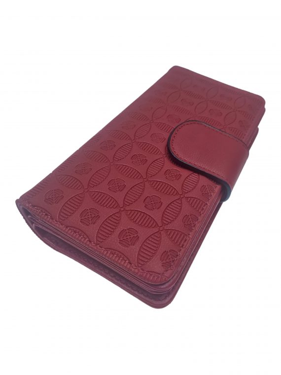 Dámská peněženka ze slušivé vzorované eko kůže, New Berry, YX-103, bordó, přední strana dámské peněženky