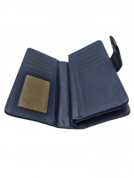 Dámská peněženka ze slušivé vzorované eko kůže, New Berry, YX-103, tmavě modrá, vnitřní uspořádání dámské peněženky