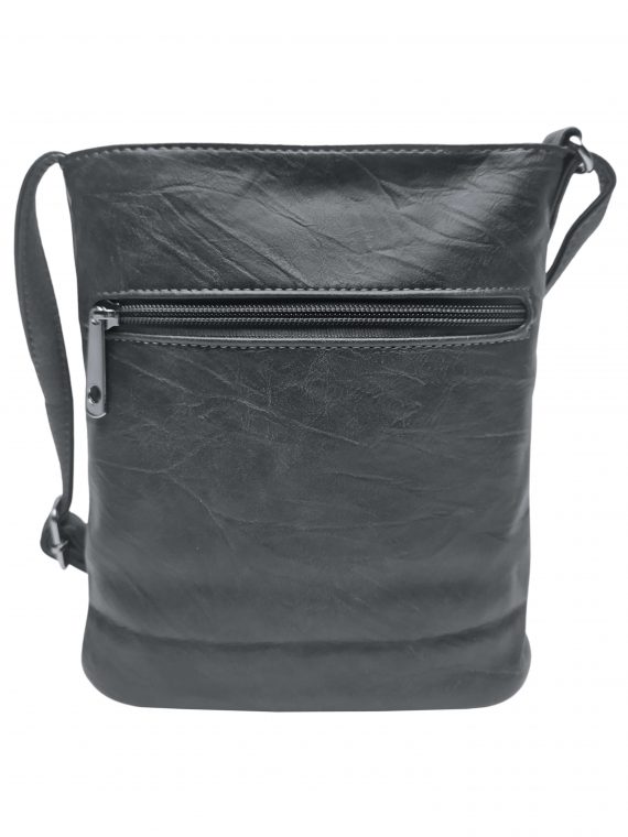 Mini crossbody kabelka se stylovou šikmou kapsou, Tapple, H17448, tmavě šedá, zadní strana crossbody kabelky