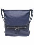 Velký středně modrý kabelko-batoh 2v1 z eko kůže
