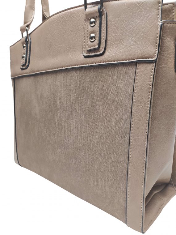Stylová kabelka do ruky i přes rameno, Tapple, H190028, světle hnědá, detail kabelky do ruky