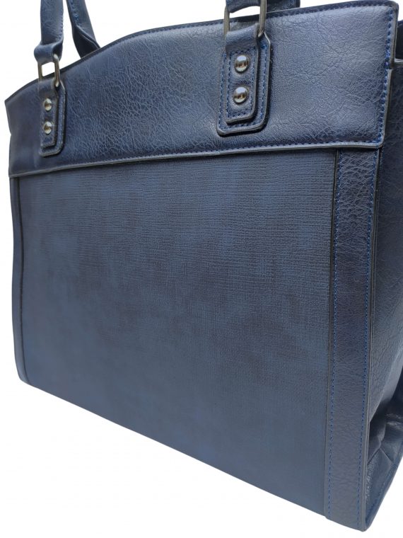 Stylová kabelka do ruky i přes rameno, Tapple, H190028, tmavě modrá, detail kabelky do ruky