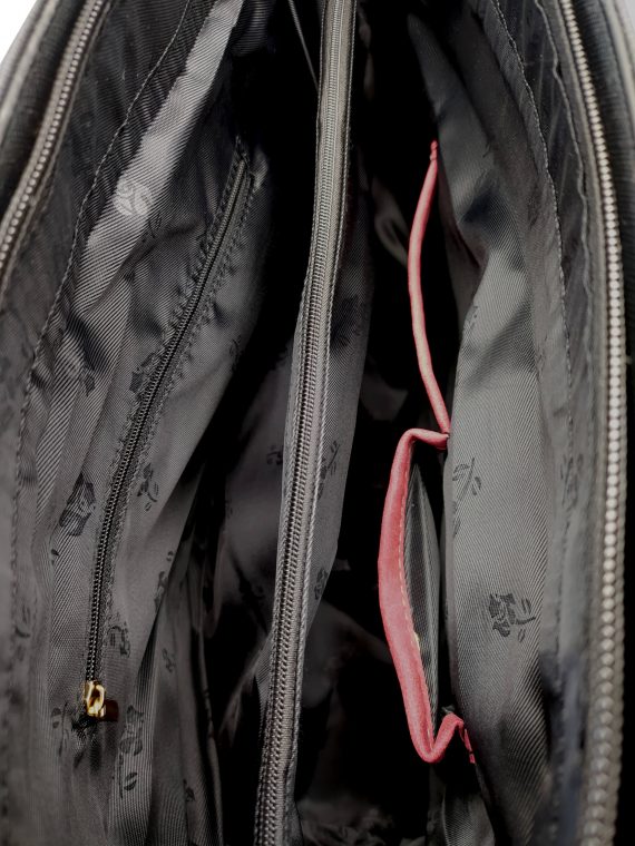 Slušivá dvoubarevná kabelka přes rameno Tapple, H17419, černošedá, vnitřní uspořádání kabelky přes rameno